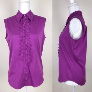 Yves Saint Laurent Purple button up blouse Large L